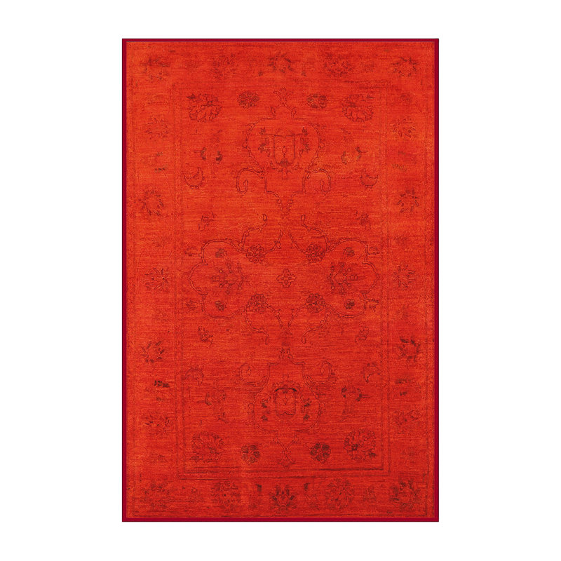 Tapis de style oriental rouge, Rectangle 8 pi x 10 pi