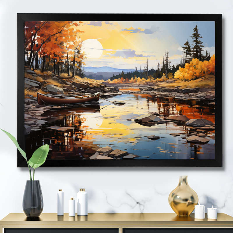 Canada River Rhapsody IV - reproduction sur toile, H 12 po x l 20 po x P 1 po, Cadre photo noir