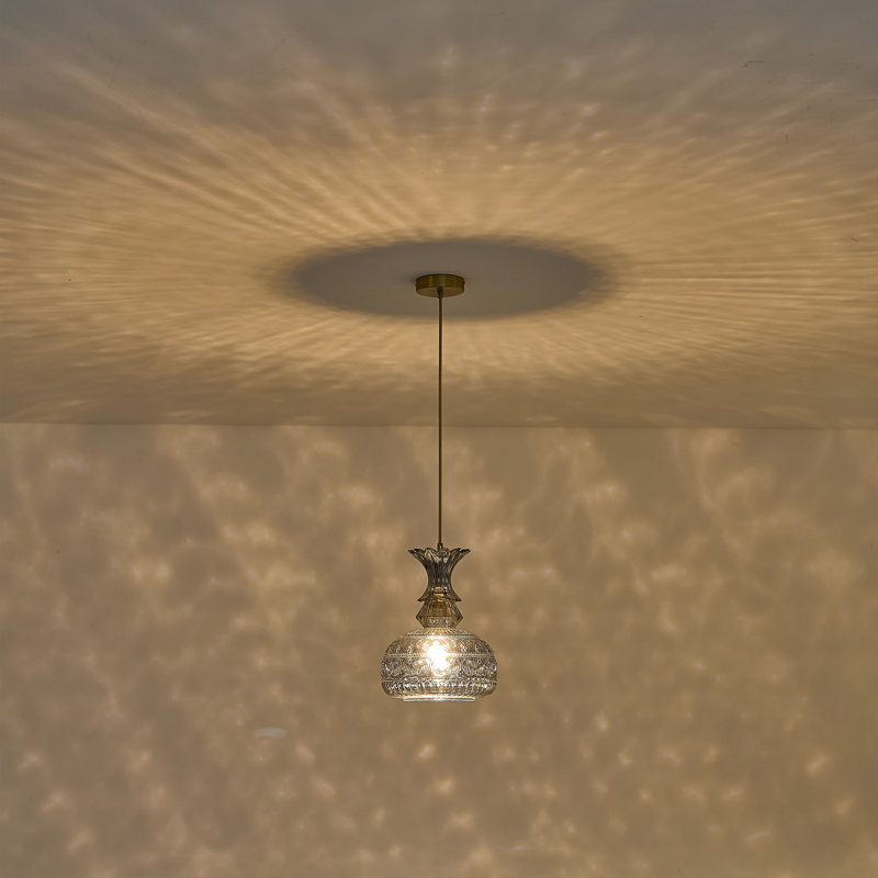 Vintage Industrial Cage Glass Pendant Light, 9 Inches Wide × 63 Inches High UL Listed, Smoke