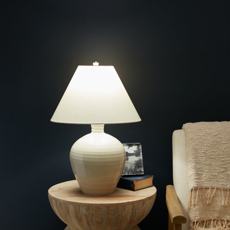 Belmont Lamp, Medium, Crackle Ivory