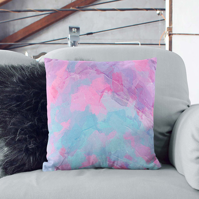 Abstract Square Throw Cushion, White, 55cm H x 55cm W x 20cm D