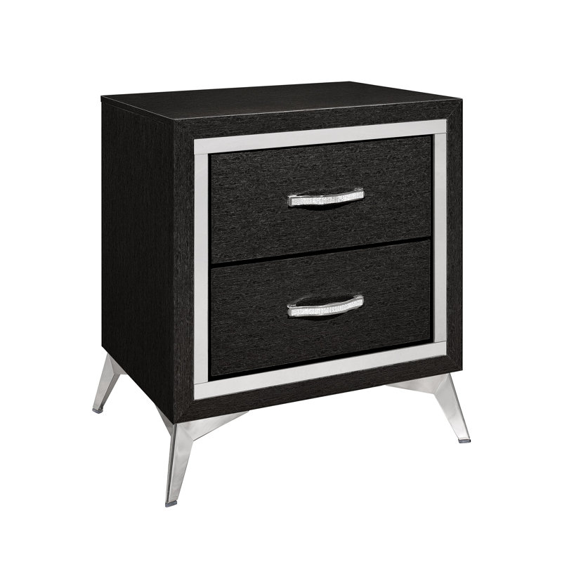 Table de chevet Hoag, Noir / argent