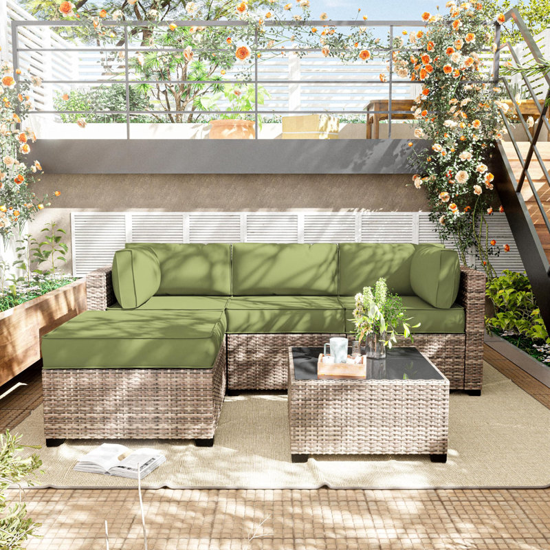 Ensemble de 9 coussins de remplacement pour siège / dossier (ensemble de 3 sièges, 5 dossiers, 1 repose-pieds), Vert clair
