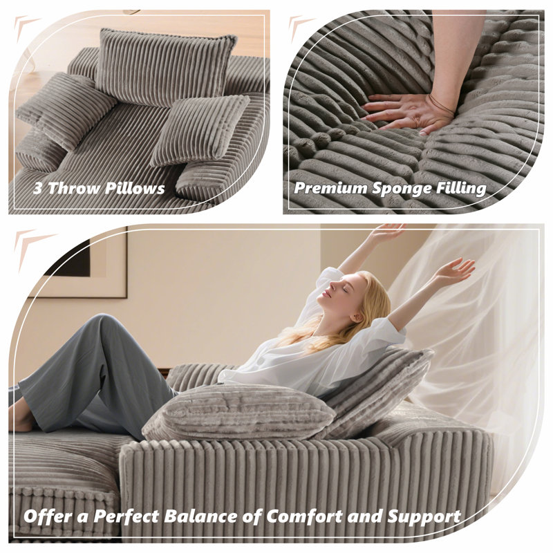 Chaise longue d'intérieur 67 po x P 56 po, Gris