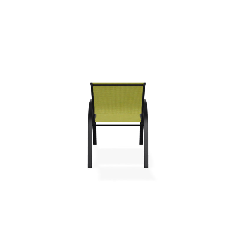 Aruba 1 Outdoor Dining Armchair, Textured Black, Lime 38D Sunbrella®