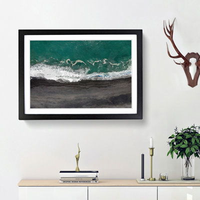 Above the Black Sand Beach in Iceland - Picture Frame Graphic Art Print on MDF