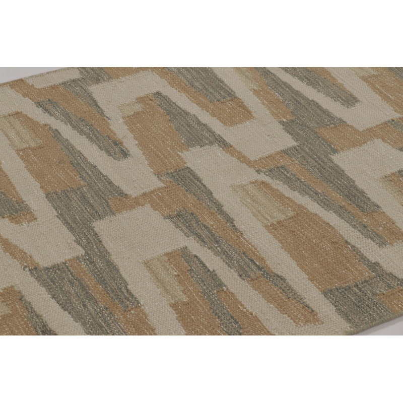 Scandinavian Wool Area Rug in Beige/Brown, Gray/Silver, White/Cream
