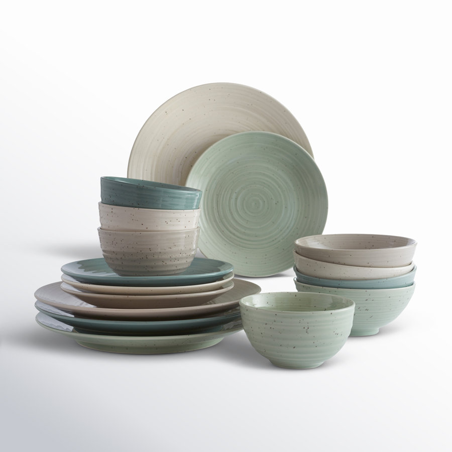 Siterra Artist's Blend Stoneware 16 Piece Dinnerware Set - Service for 4