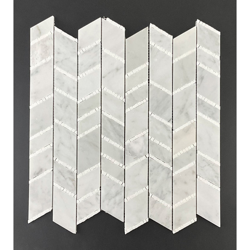 Marble Random Wall & Floor Tile, White Carrara / Thassos White