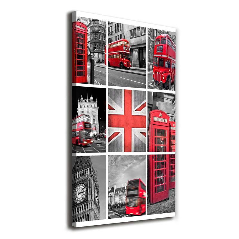 Collage London - Wrapped Canvas Print
