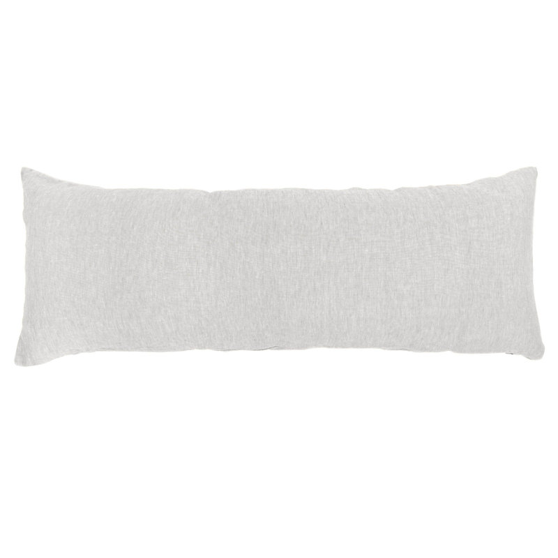 100% French Linen Pillow Sham, Pebble Heather, Rectangle 16"H x 44"W, Pillow Cover Only - No Insert
