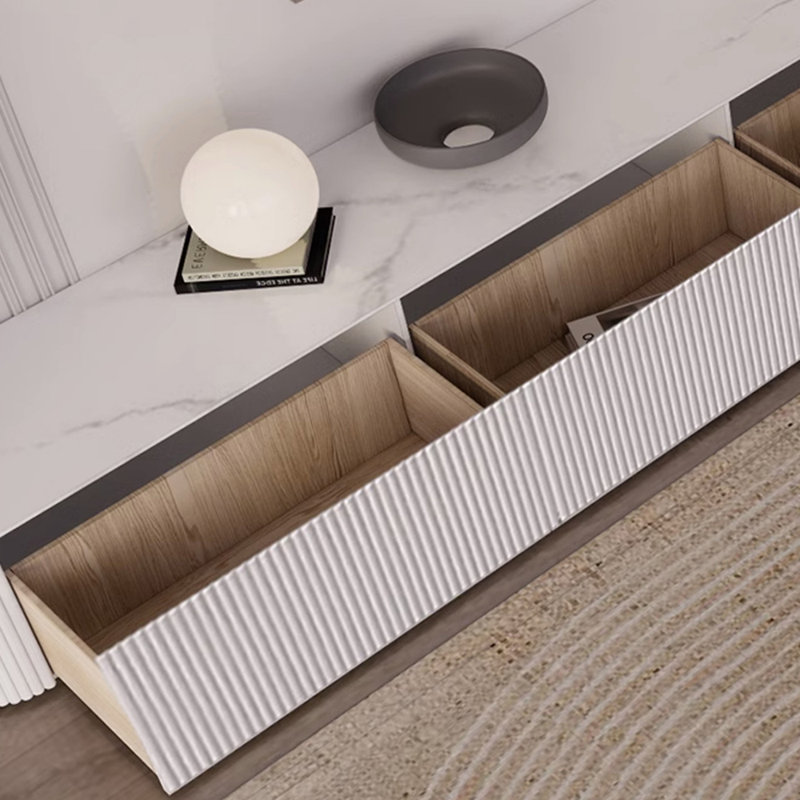 Meuble télé blanc simple de style français, 86.61"