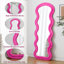 Miroir de plancher en flanelle pleine longueur rose ondulé pour la chambre à coucher et le salon, suspendu ou appuyé contre le mur-75578467