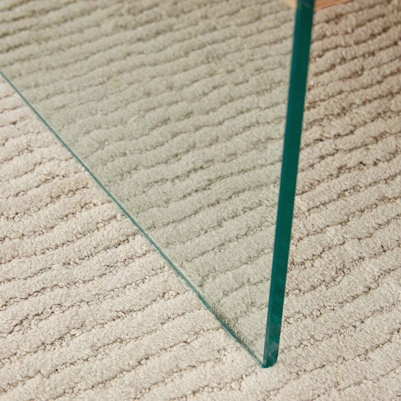 Ensemble de table de chevet et de table basse à trois niveaux, panneau de fibres à densité moyenne et verre trempé, conception simple avec rangement puissant