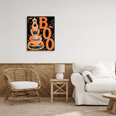 Boo with Whimsical Jack-o-Lanterns Canvas, design by Kim Allen