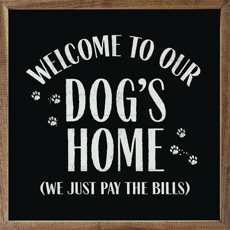 Bienvenue chez notre chien, H 12 po x l 12 po, Noir