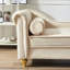Chaise longue en velours avec rangement en beige élégant - Ajoutez une touche de luxe moderne et amplement d'espace à votre espace-133044551