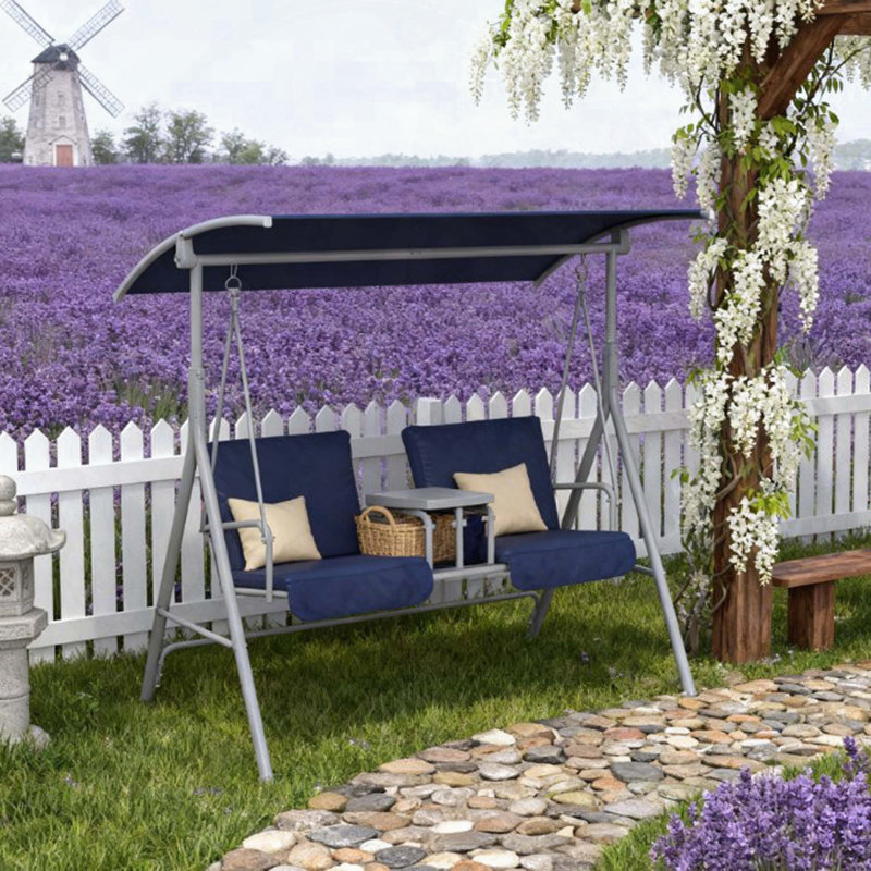 Balancelle autoportante avec auvent et rangement, Bleu très foncé