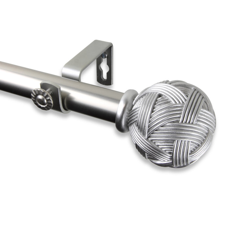 Tringle à rideaux simple Jerrie, Nickel satiné, l 48 po à 84 po