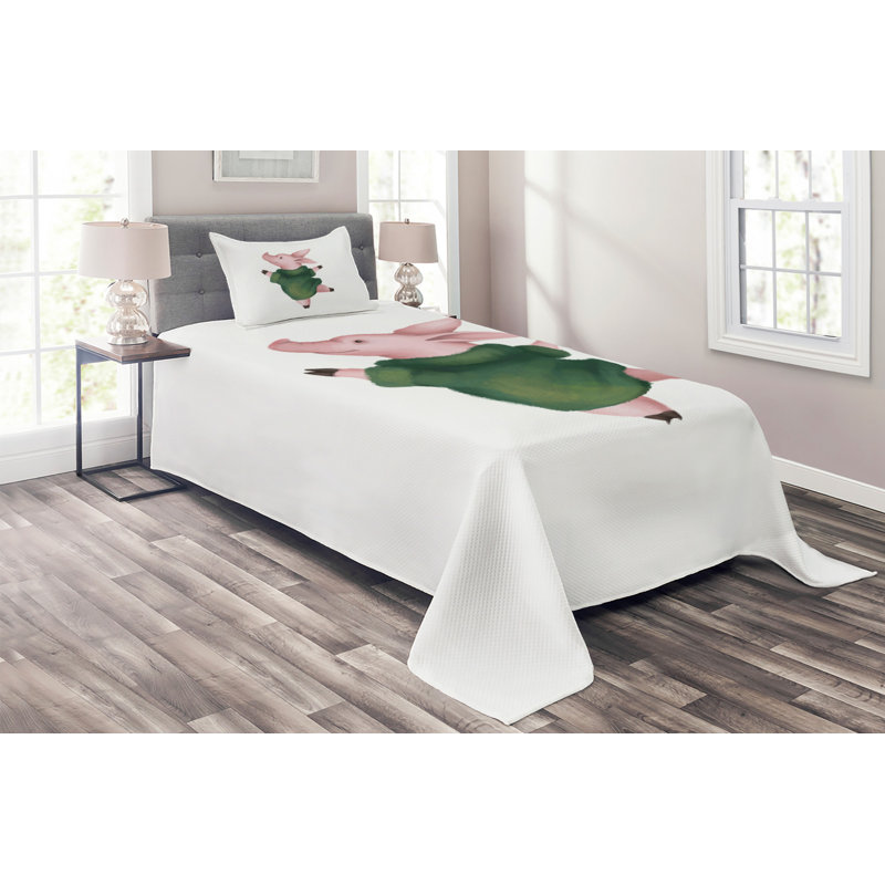 Polyester Coverlet, Twin Bedspread + 1 Sham
