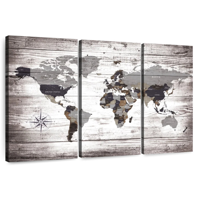 Keiri Aged World Map XXXII, 28" H x 45" W