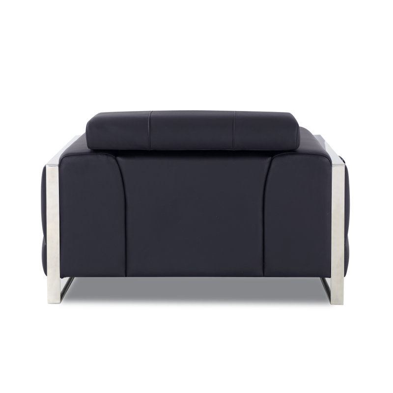 Fauteuil en cuir italien Global United, Noir