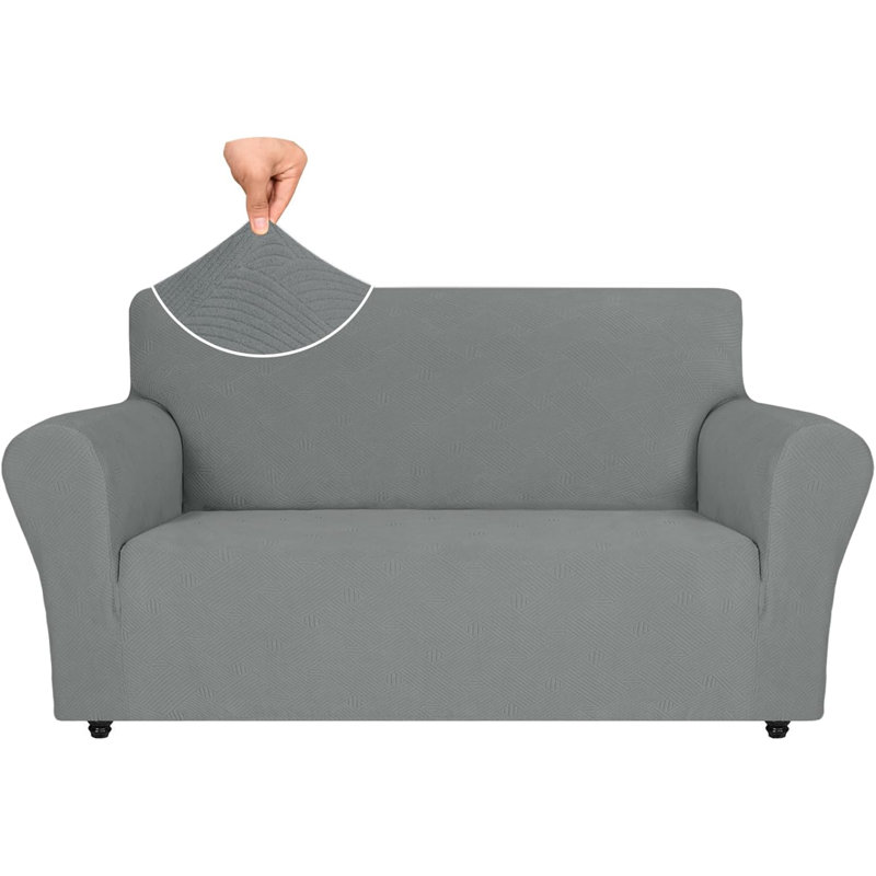 Housse pour causeuse à coussins carrés/rectangulaires, Mélange de polyester gris clair