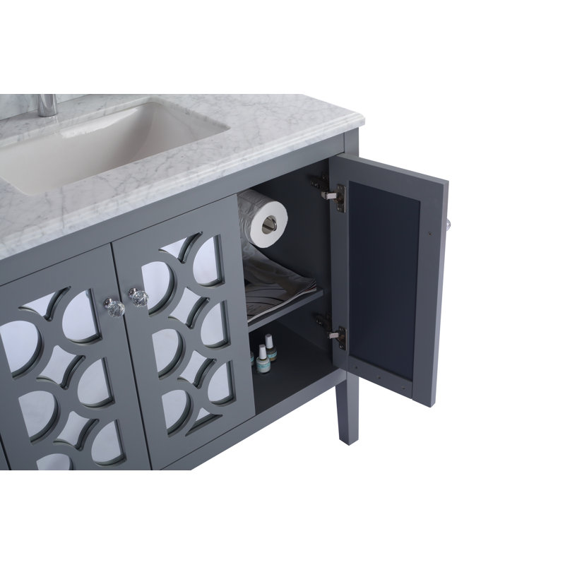Ensemble de meuble-lavabo simple 36 po Caballero, Gris, Carrera blanche