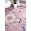 Tapis géométrique rose fait à la main-21964984