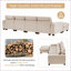 Canapé modulaire, méridienne moderne en forme de L rembourré avec méridienne réversible pour le salon | Chenille beige