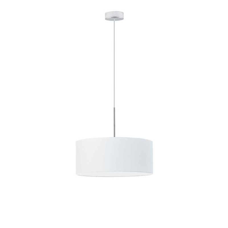 Aubryn 3 - Light Drum Pendant, 120cm H x 40cm W x 40cm D, Chrome, White
