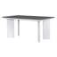 Ensemble de table de salle à manger moderne 7 pièces avec 6 chaises rembourrées gris foncé et blanc Topmax