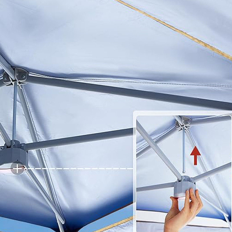 10x10 Canopy Frame with Double Ventilated Top, with Ropes and Stakes for Outdoor Activities(Beige)