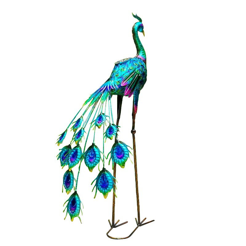 35" Peacock Facing Forward with Light