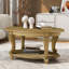 Ensemble de table basse de salon, table basse et table d'appoint deux pièces pour bureau, salon, appartement, petit espace, assemblage facile, naturel antique