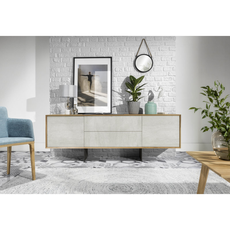 200cm Sideboard, Natural/Grey