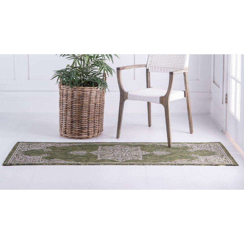 Outdoor Nile Area Rug Forest Color, Runner 2' x 6'