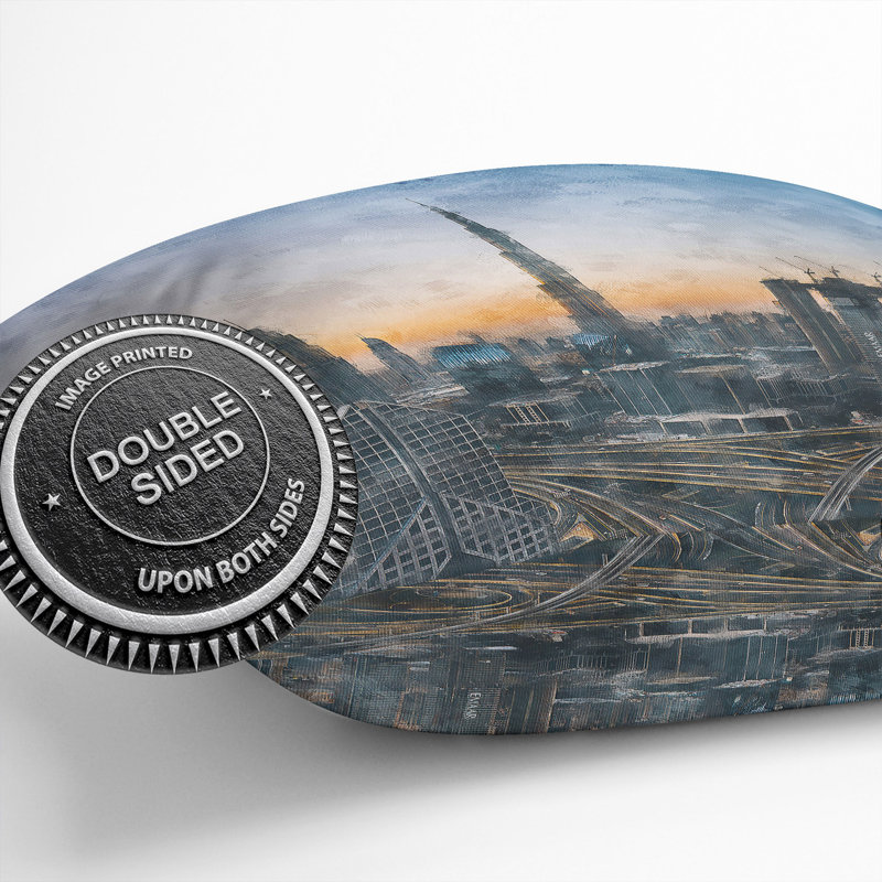 Skyline in Dubai Cushion with Filling, 55cm H x 55cm W x 20cm D