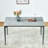 Glossy Rock Table With Black Legs,Sintered Stone Dining Table,Family Dining Table For 6-8 People