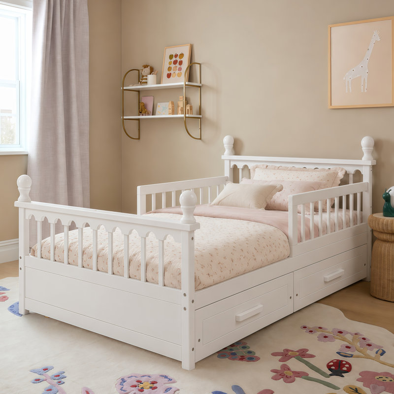 Lit plateforme pour enfant Sawyer, Lit simple, Blanc
