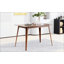 Table de salle à manger de style Mid-Century moderne, structure en bois d'hévéa durable avec pieds évasés, plateau de table en faux bois résistant aux égratignures et aux taches, capacité de poids de 250 lb, table de cuisine compacte facile à assembler-1274166356