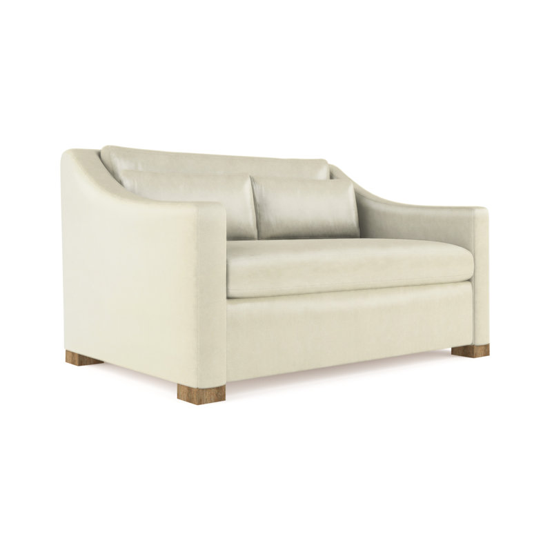 Causeuse Crosby, Cuir rétro albâtre, H 32,5 po x l 60 po x P 43 po, Naturel