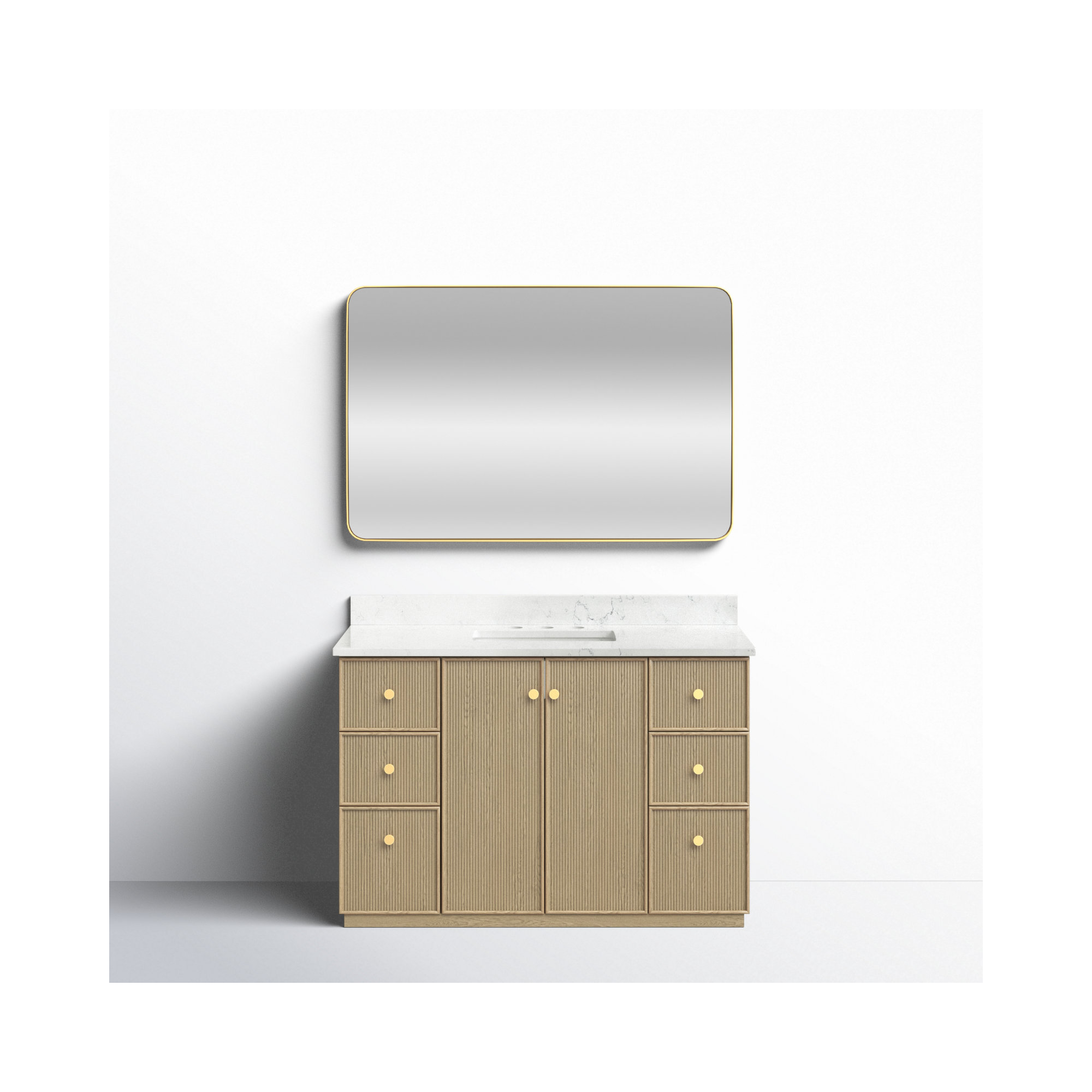 Amella 48'' Single Bathroom Vanity, Natural Oak