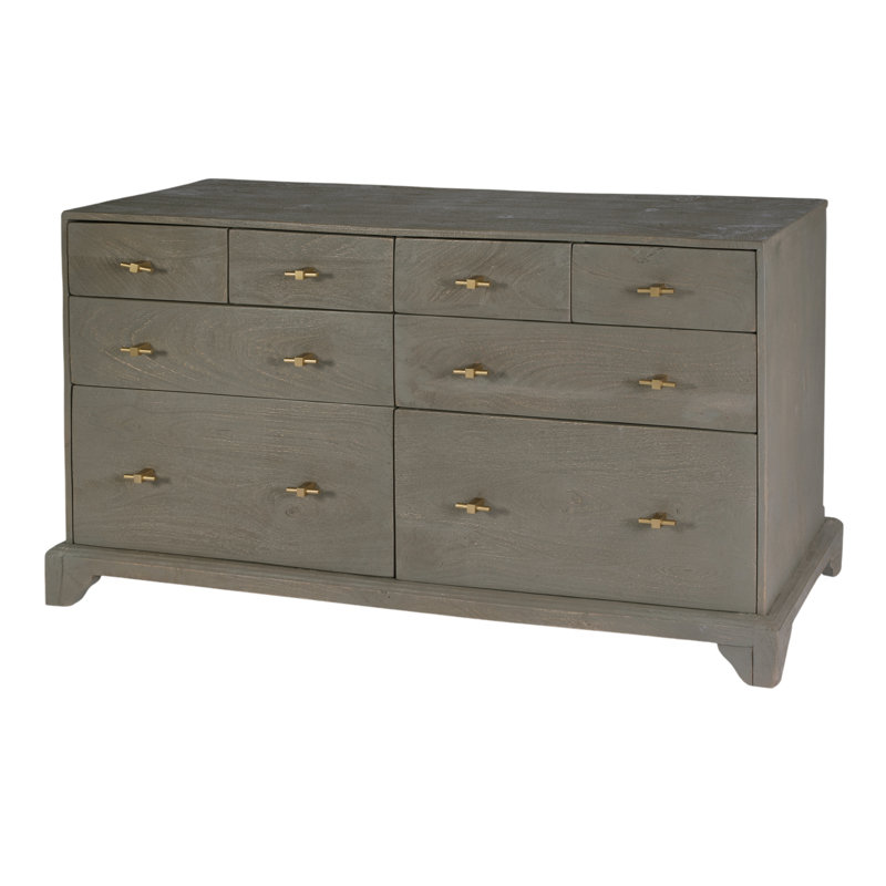Commode rectangulaire 8 tiroirs en bois l 55 po