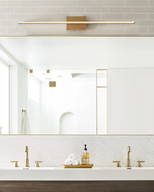 Span 1 - Light LED Bath Bar, Plated Brass, 3000