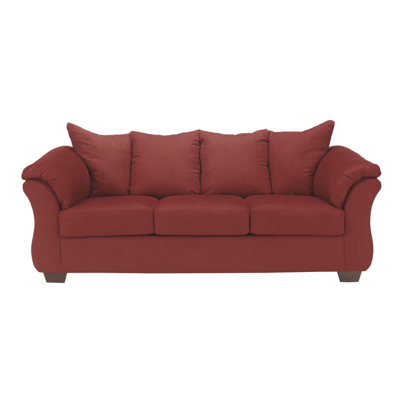 Canapé avec accoudoirs à plateau-coussin Darcy, H 37 po x l 89 po x P 38 po, Noir