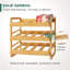 Organisateur de rangement à 3 niveaux pour boîte de rangement empilable avec autocollant et marqueur, bambou naturel