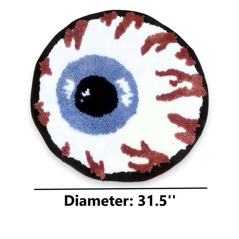 Tapis décoratif rond Spooky Vision, Rond 2 pi 8 po
