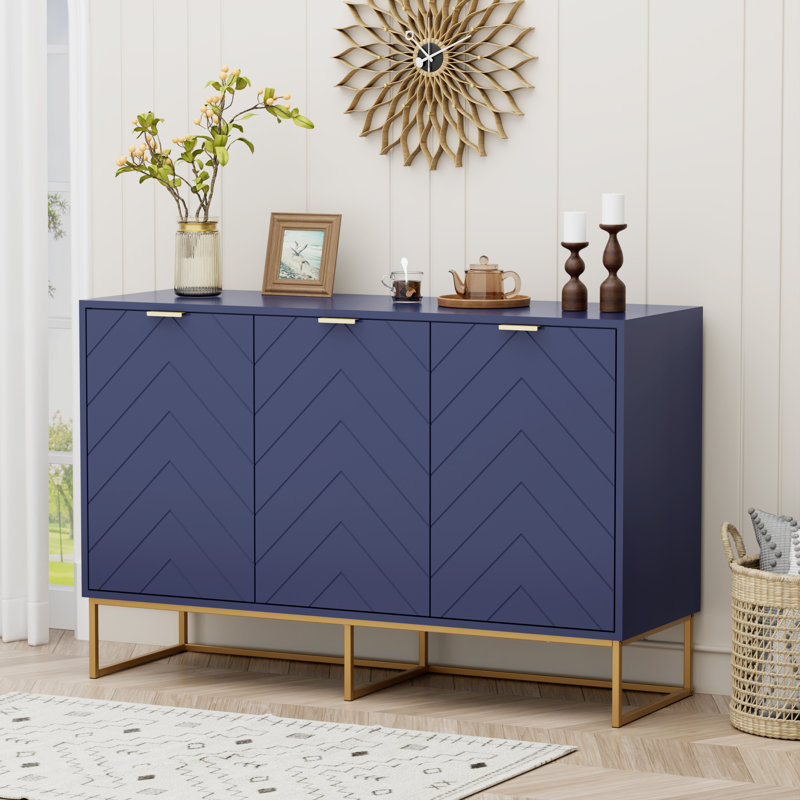 47.2 W" Three Doors Accent Cabinets, Blue