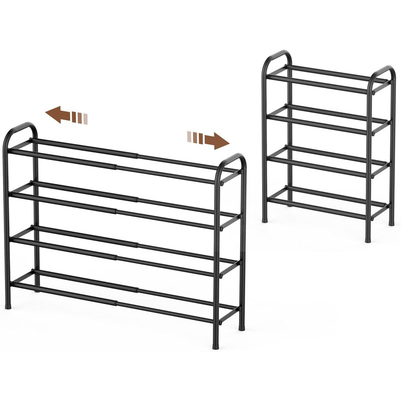 16 Pair Shoe Rack, Black